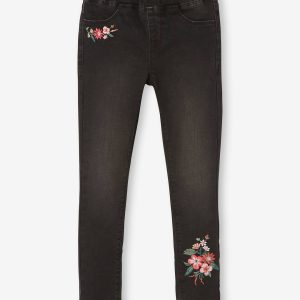 Achat Tregging brodé MorphologiK waterless fille tour de hanches fin denim noir pas cher en promo