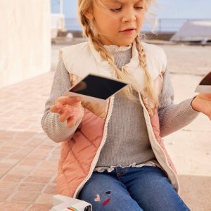 Achat Tregging brodé en molleton effet denim fille stone pas cher en promo