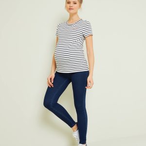 Achat Tregging de grossesse sans couture effet jean denim brut pas cher en promo
